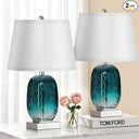 Touch Control Glass Table Lamp Set of 2 with USB Ports