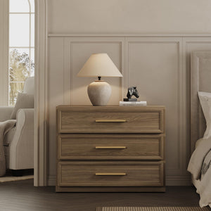 Oversized Nightstand Set of 2 with 3-Drawer Storage