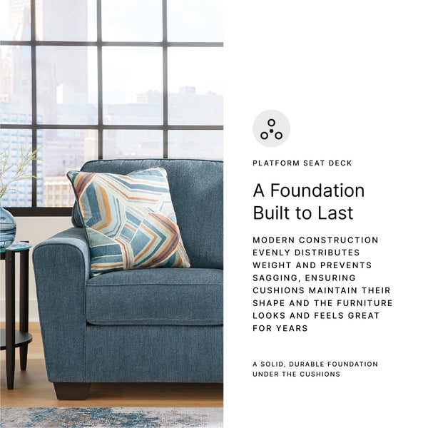 Contemporary Loveseat with Accent Pillows | 63" W Fabric Upholstery