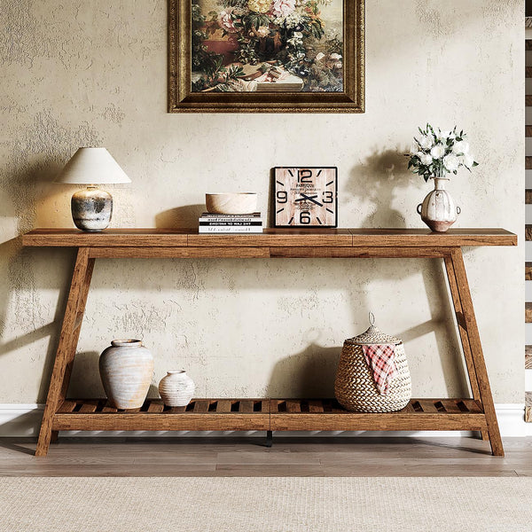 70.9" 2-Tier Console Table for Entryway & Living Room