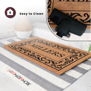 Personalized Coco Coir Door Mat with Non-Slip Vinyl Backing