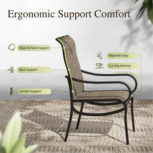 Outdoor Patio Dining Chairs with High Back Textilene