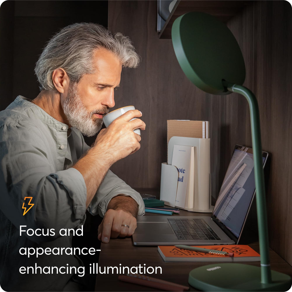 10,000 Lux Adjustable Bright Light Therapy Desk Lamp - Sage Green