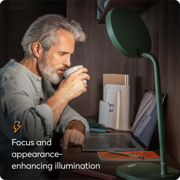 10,000 Lux Adjustable Bright Light Therapy Desk Lamp - Sage Green