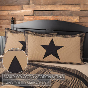 Black Check Star 6-Piece Quilt Bedding Set