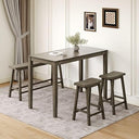 Counter Height Dining Table Set with Bench and Chairs – 5-Piece Wood Kitchen Set