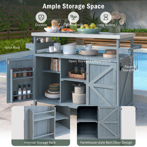 Rolling Outdoor Grill Cart with Storage
