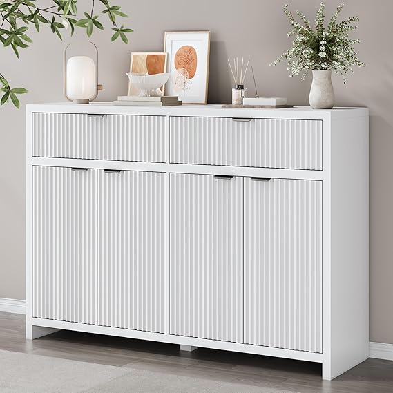 55" Fluted Buffet Cabinet with Storage & Sideboard