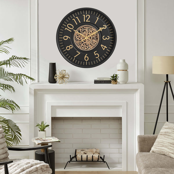 Moving Gear Wall Clock with Roman Numerals – Modern Analog Decor