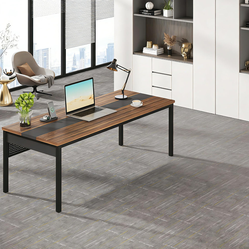 Large Executive Office Desk 70.8 Inch with Privacy Panel