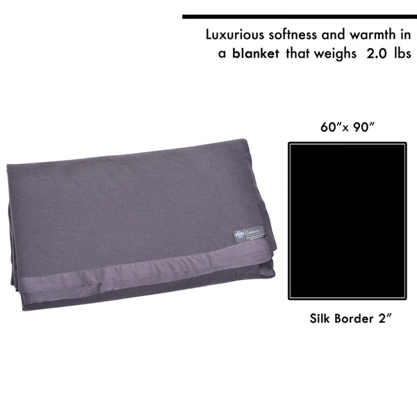 Pure Cashmere Twin Blanket – Faded Pewter