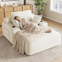 69" Oversized Boneless Chaise Lounge Chair with Cup Holders & Storage