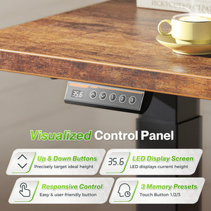 L-Shaped Electric Standing Desk with Power Outlets – 63 x 55 Inch Height Adjustable Corner Desk