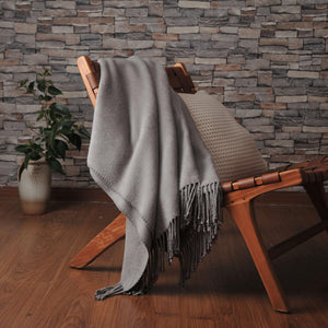 Silk Throw Blanket with Hand-Knotted Fringe