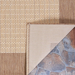 Indoor Outdoor Checkered Flatweave Area Rug 5'3" x 7'6"