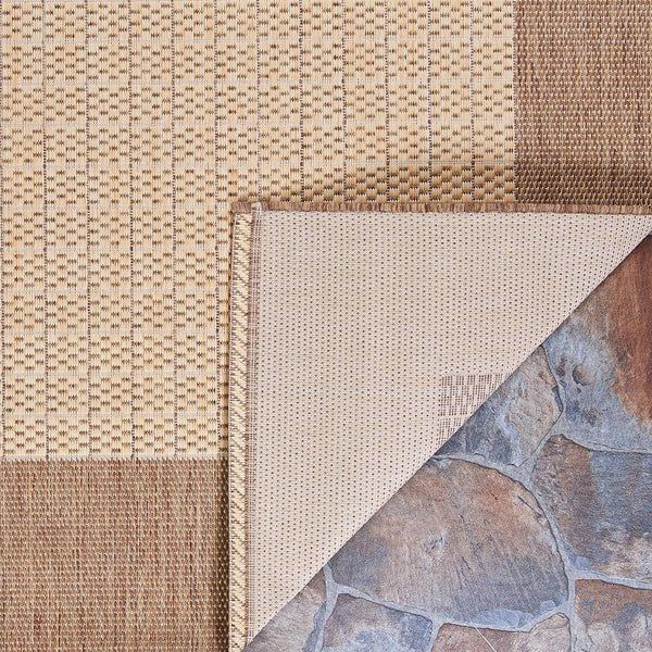 Indoor Outdoor Checkered Flatweave Area Rug 5'3" x 7'6"