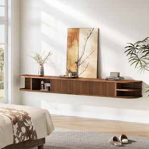71" Floating TV Stand with Fluted Doors