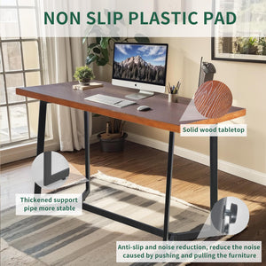 Industrial Solid Wood Dining Table & Desk with Metal Legs