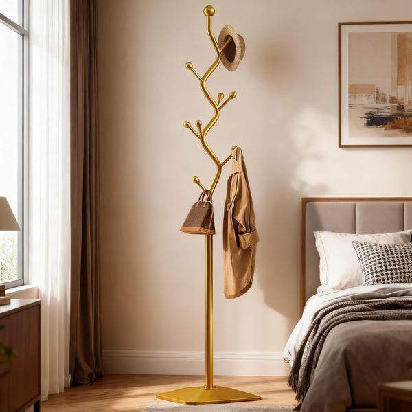 Metal Coat Rack Tree with 8 Hooks