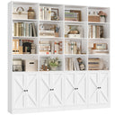6-Tier Farmhouse Bookcase with 8 Doors