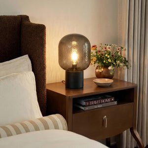 Cement Base LED Desk Lamp with Tinted Glass Shade