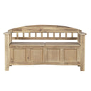 Acacia Wood Storage Bench with Split Seat
