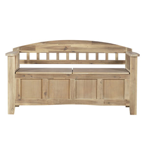 Acacia Wood Storage Bench with Split Seat