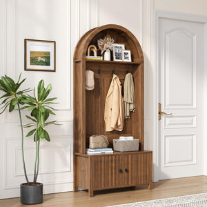 4-in-1 Hall Tree with Bench & Shoe Storage