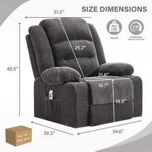 Power Recliner Chair with Cup Holders