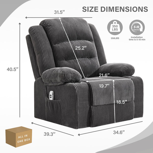 Power Recliner Chair with Cup Holders