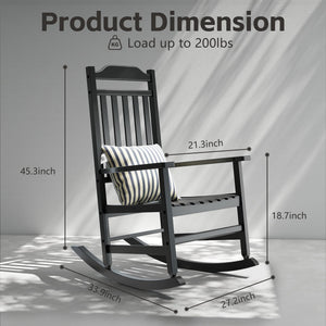 Outdoor Resin Rocking Chair Set of 2 – High Back Porch Rocker