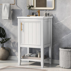 20" Freestanding Bathroom Vanity with Ceramic Sink