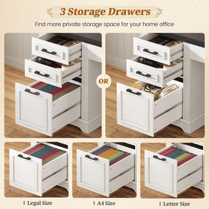 L-Shaped Desk with Hutch, Drawers & Power Outlet