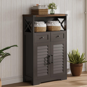 Farmhouse Storage Cabinet with Doors and Drawers