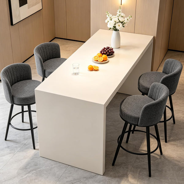 Swivel Bar Stools with Back & Footrest