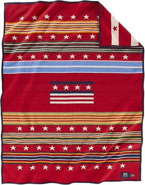 Wool Blend Jacquard Throw Blanket – Reversible, Felt-Bound, 64" x 80"