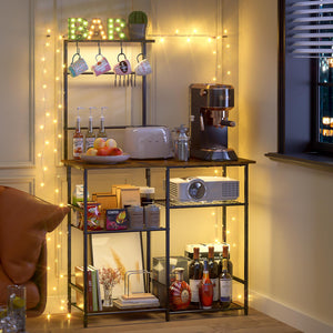 6-Tier Baker's Rack with Storage Adjustable Shelves and 10 S-Hooks