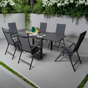 Expandable Aluminum Patio Dining Table for 4–6 People