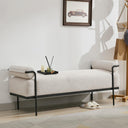 Upholstered End of Bed Bench with Metal Legs