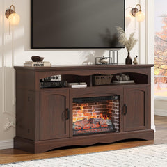 Farmhouse Fireplace TV Stand with 23" Electric Fireplace for TVs up to 65"