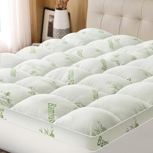Bamboo Viscose Pillow Top Mattress Topper with Deep Pocket