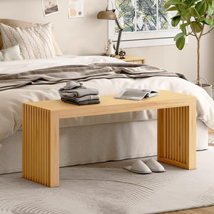 Bamboo Dining Bench 35-Inch | Indoor & Outdoor | Entryway Shoe Rack