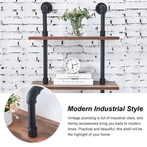 6-Tier Industrial Ladder Bookshelf with Metal Frame