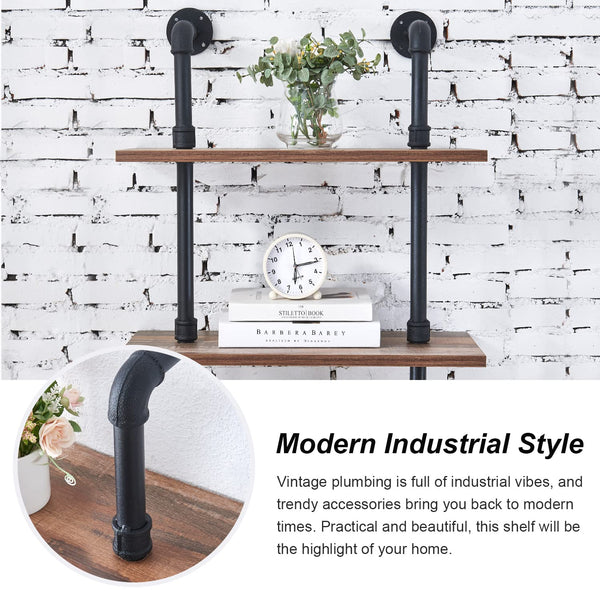 6-Tier Industrial Ladder Bookshelf with Metal Frame