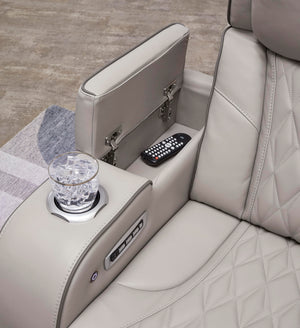 Power Reclining Loveseat with Console, LED Lights & USB Charging