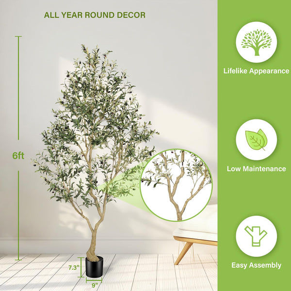 Artificial Olive Tree with Pot – Indoor Faux Plant