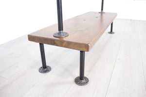 Industrial Pipe Clothing Rack with Wood Shelf