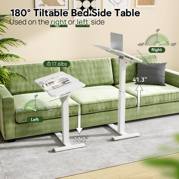 Rolling Laptop Desk with Lockable Wheels | Height Adjustable Standing Desk