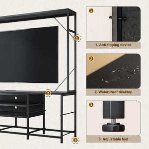 55" Entertainment Center with LED Lights & Power Outlets