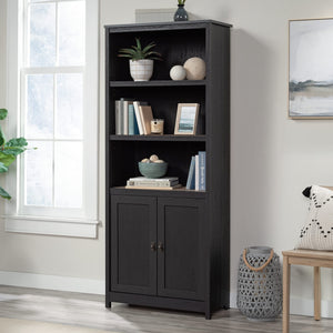 5-Shelf Library Bookcase with Doors